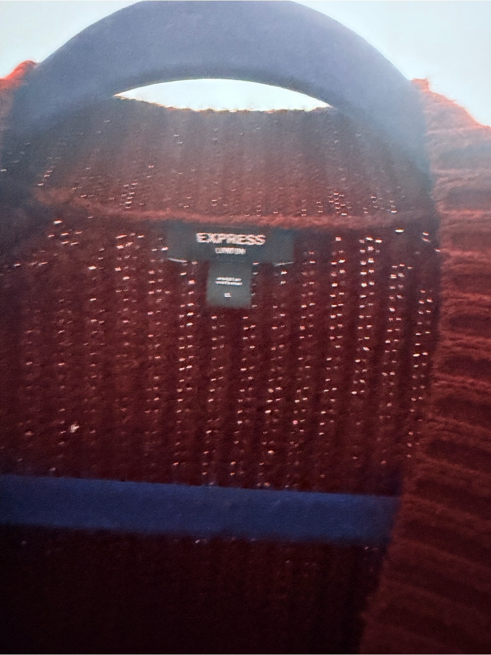 Express Chocolate dark red Ribbed Button-Front Cardigan - Picture 3 of 4